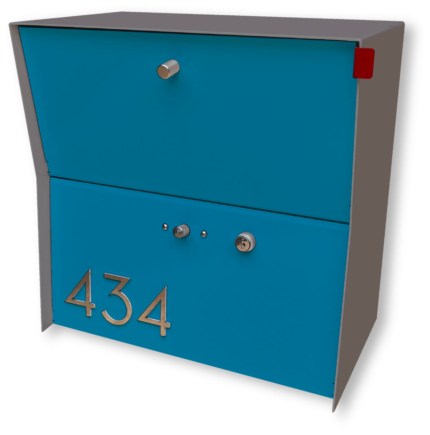 RetroBox Locking Small Package Wall Mounted Mailbox in Designer Gray