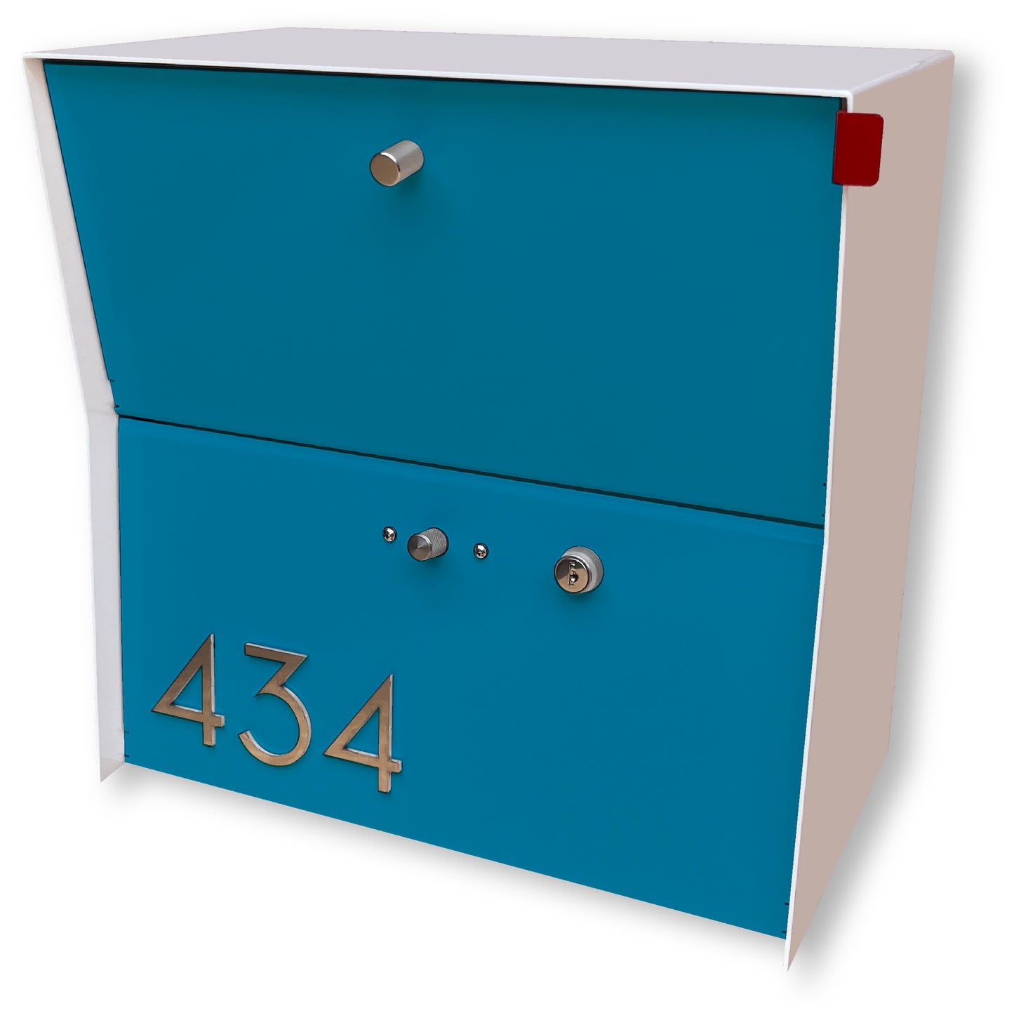 RetroBox Locking Small Package Wall Mounted Mailbox in White