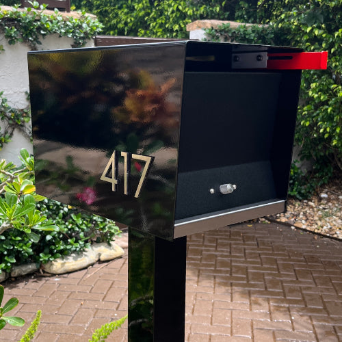 NEW!!!! QUICK SHIP UptownBox in JET BLACK on BLACK - Modern Mailbox