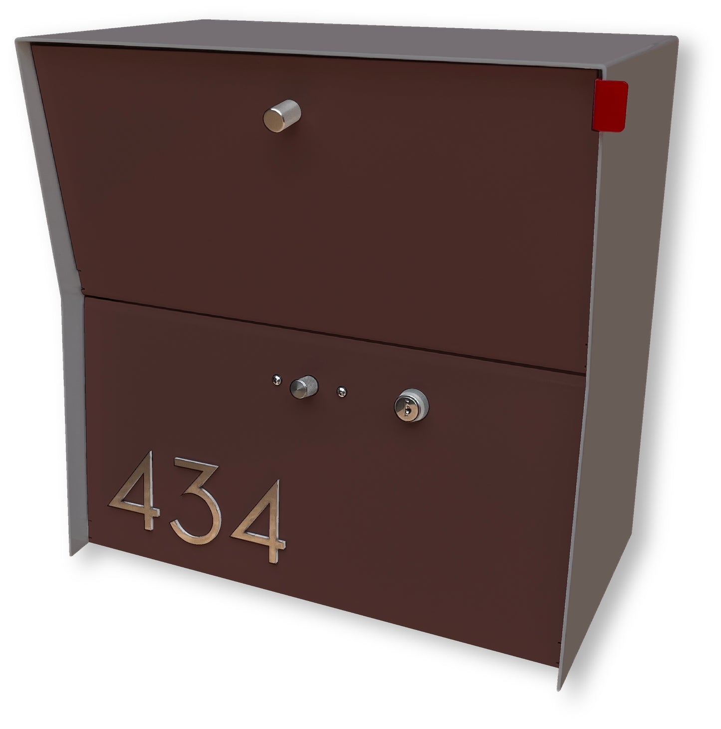 RetroBox Locking Small Package Wall Mounted Mailbox in Designer Gray