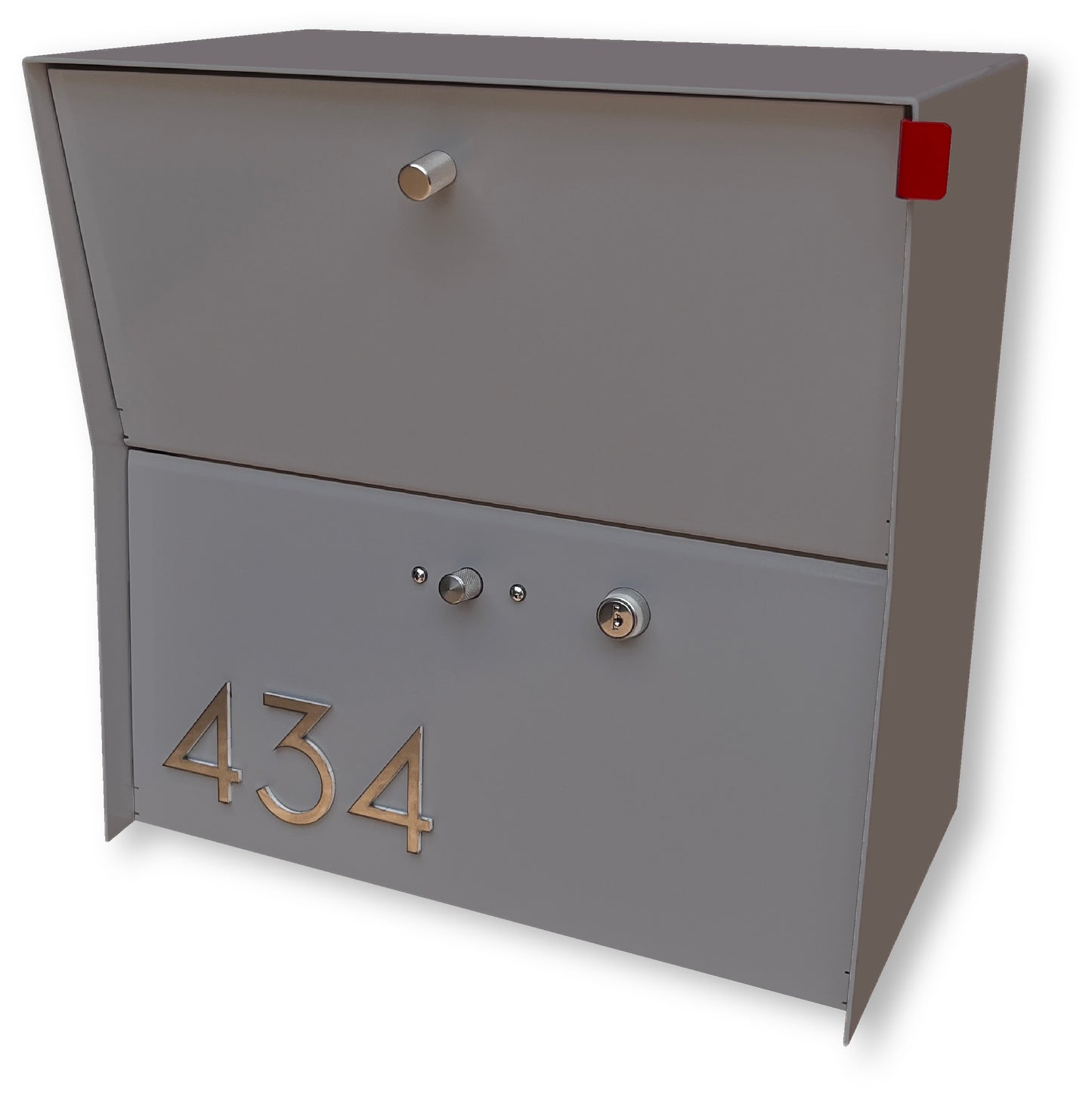 RetroBox Locking Small Package Wall Mounted Mailbox in Designer Gray