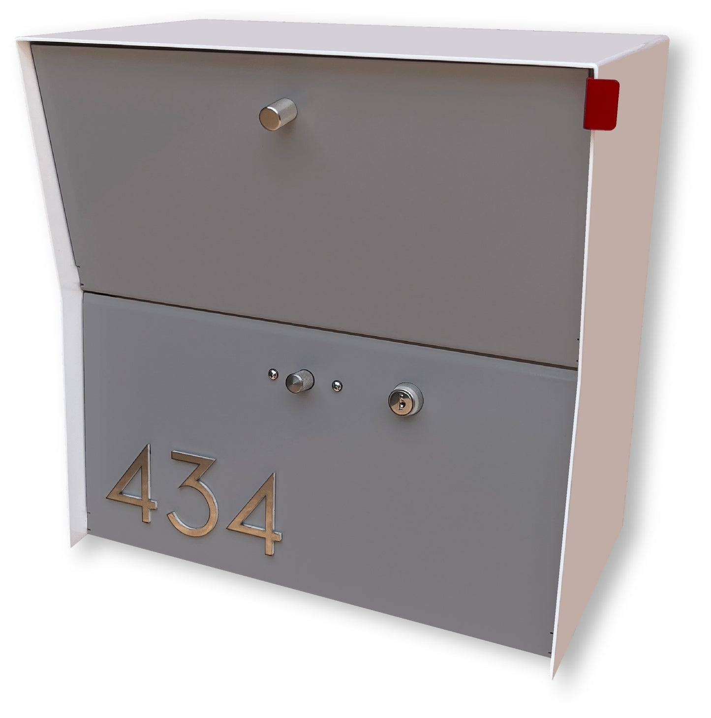 RetroBox Locking Small Package Wall Mounted Mailbox in White