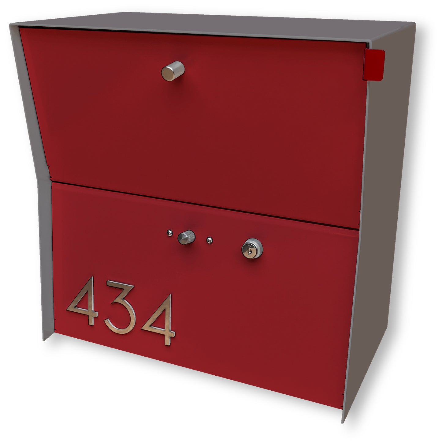 RetroBox Locking Small Package Wall Mounted Mailbox in Designer Gray