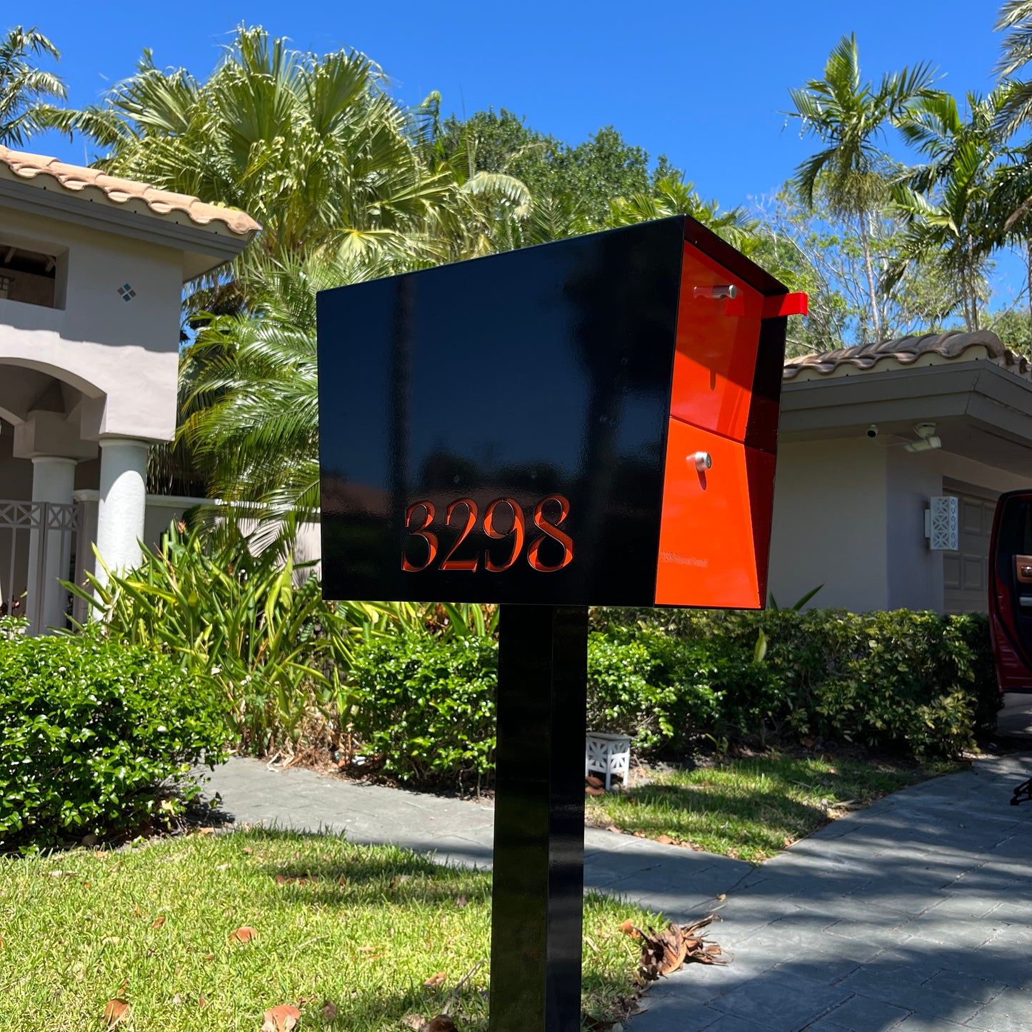 NEW! The UpTown Box Locking Package Dropbox in JET BLACK - Modern Mailbox