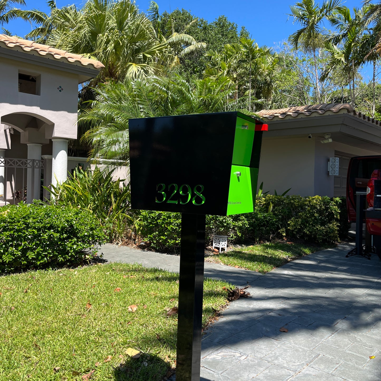 NEW! The UpTown Box Locking Package Dropbox in JET BLACK - Modern Mailbox