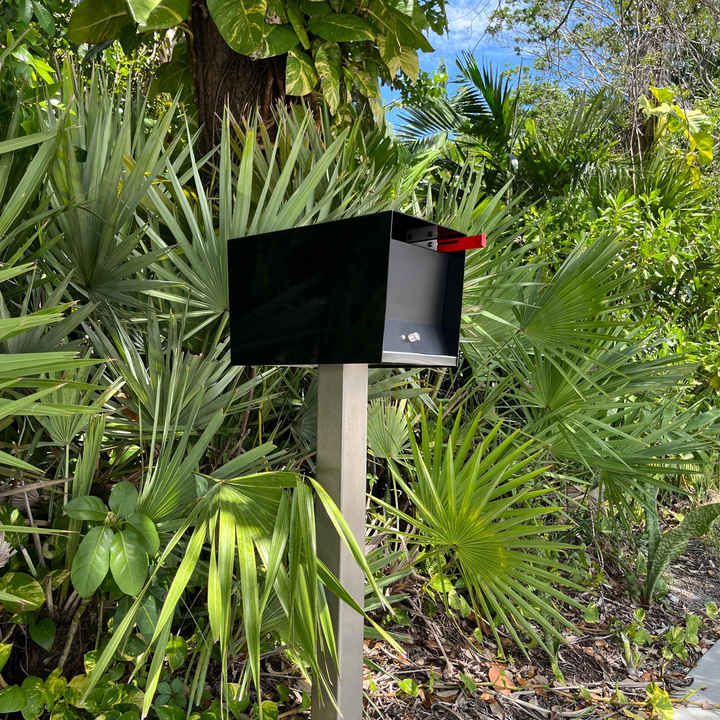 NEW!!!! QUICK SHIP UptownBox in JET BLACK on BLACK - Modern Mailbox