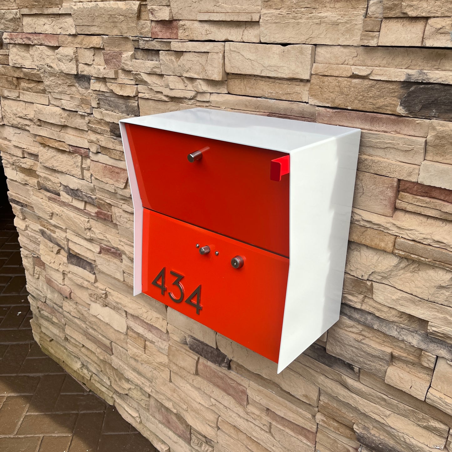 RetroBox Locking Small Package Wall Mounted Mailbox in White