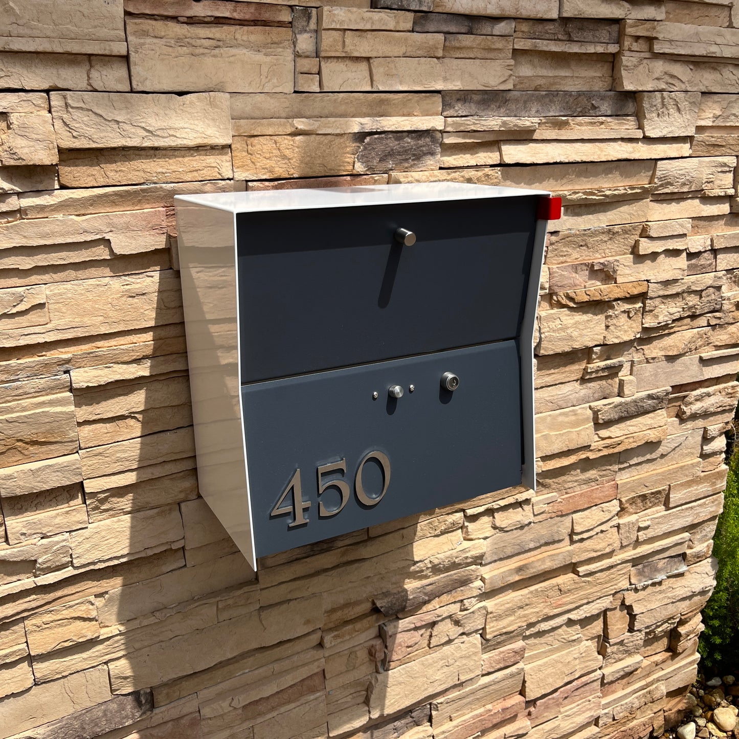 RetroBox Locking Small Package Wall Mounted Mailbox in White