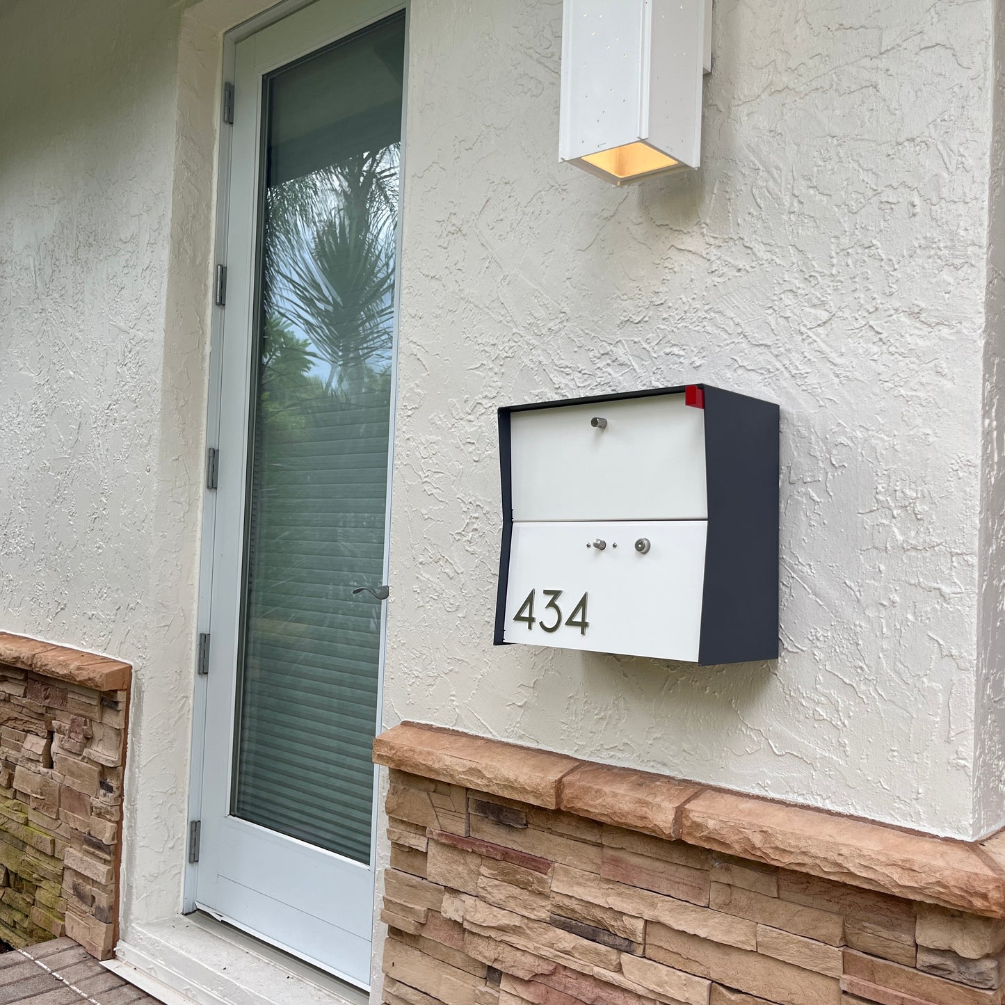 RetroBox Locking Small Package Wall Mounted Mailbox in Designer Gray