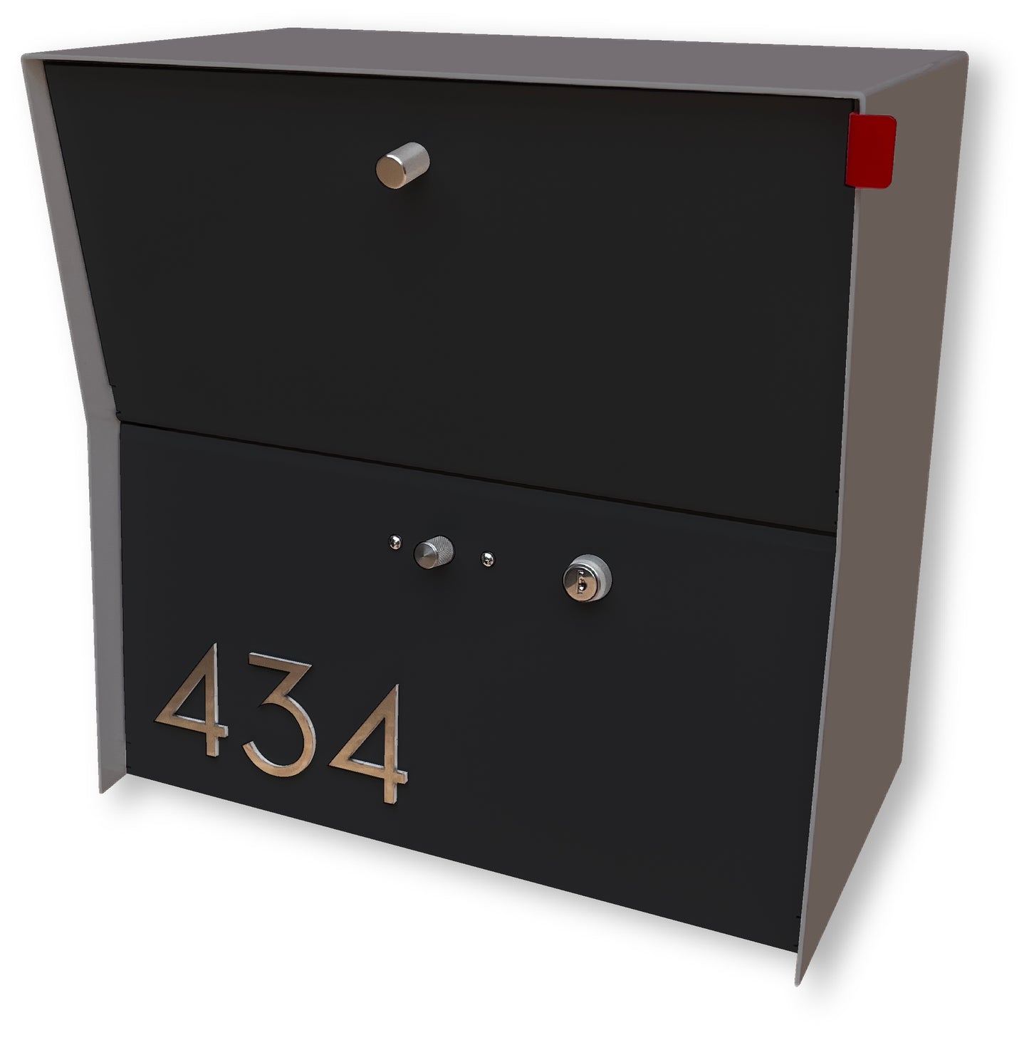 RetroBox Locking Small Package Wall Mounted Mailbox in Designer Gray
