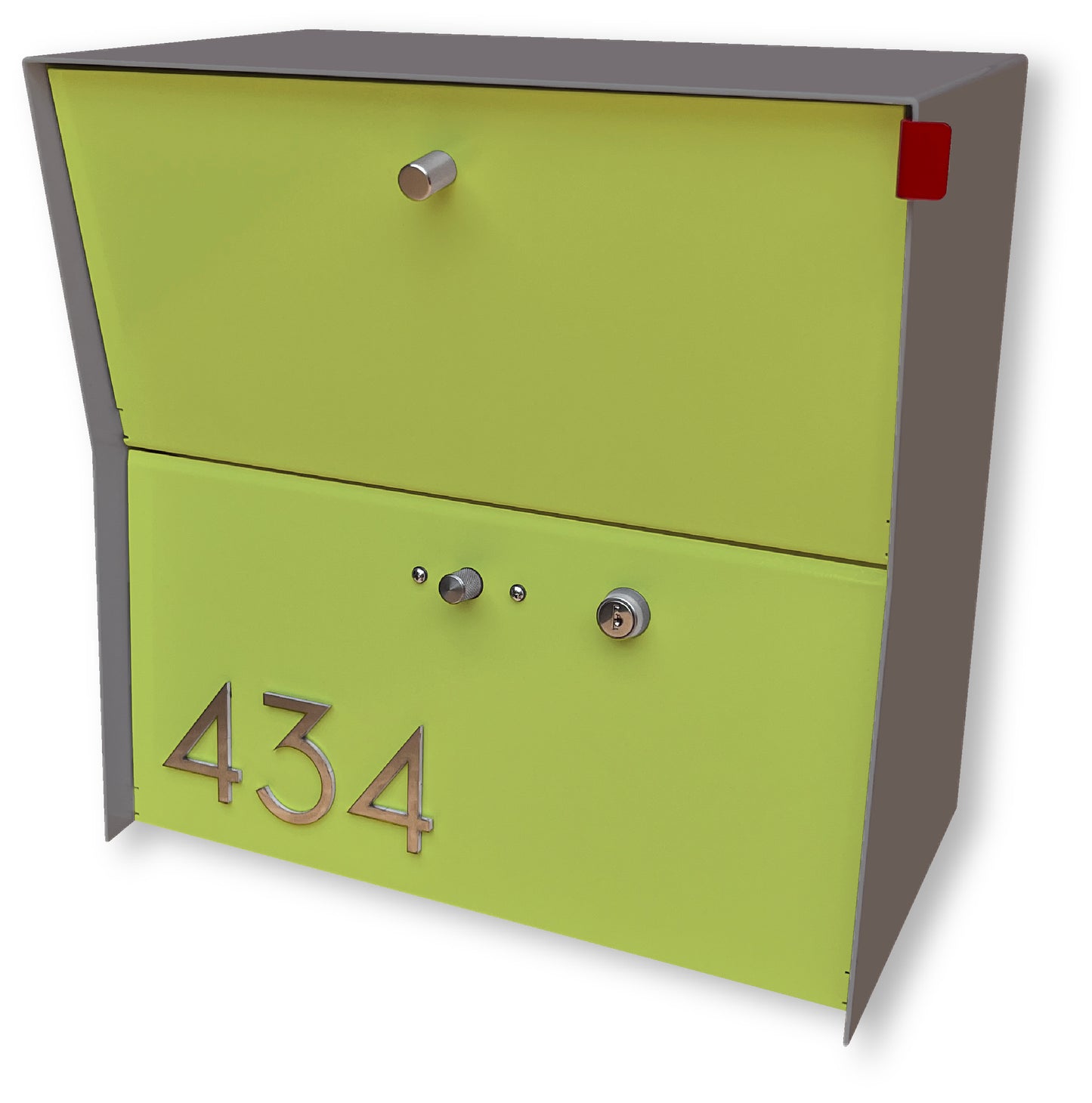 RetroBox Locking Small Package Wall Mounted Mailbox in Designer Gray