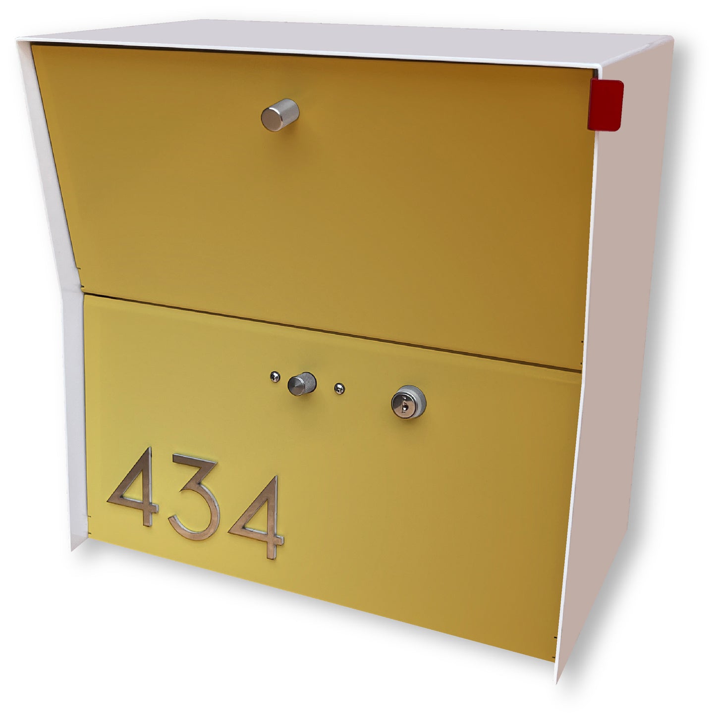 RetroBox Locking Small Package Wall Mounted Mailbox in White