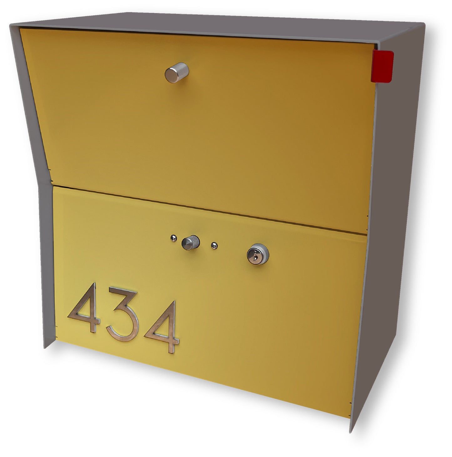 RetroBox Locking Small Package Wall Mounted Mailbox in Designer Gray
