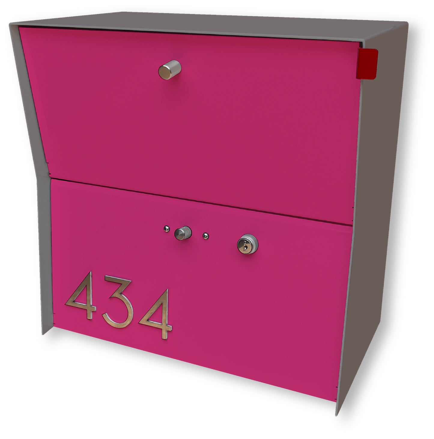 RetroBox Locking Small Package Wall Mounted Mailbox in Designer Gray