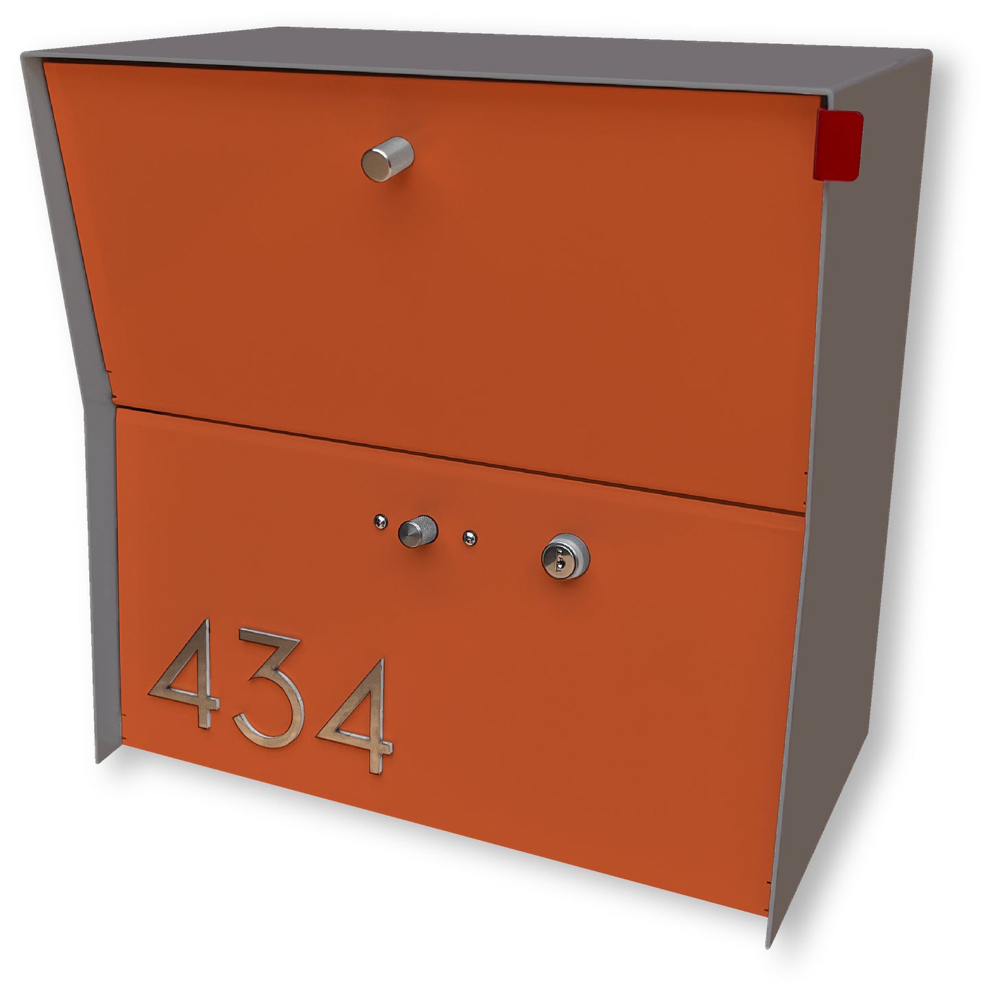 RetroBox Locking Small Package Wall Mounted Mailbox in Designer Gray