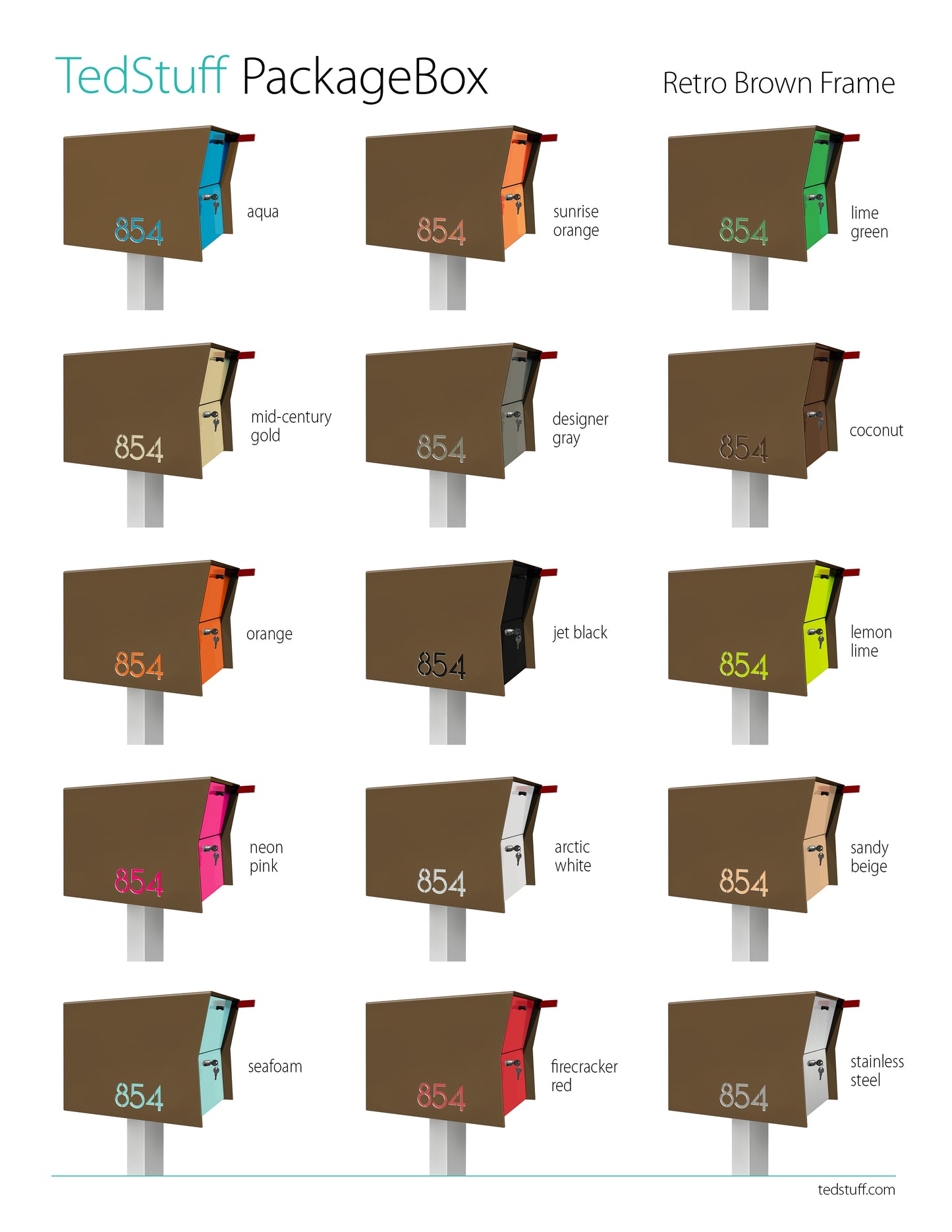 NEW! The Retrobox Locking Package Dropbox in COCONUT - Modern Mailbox