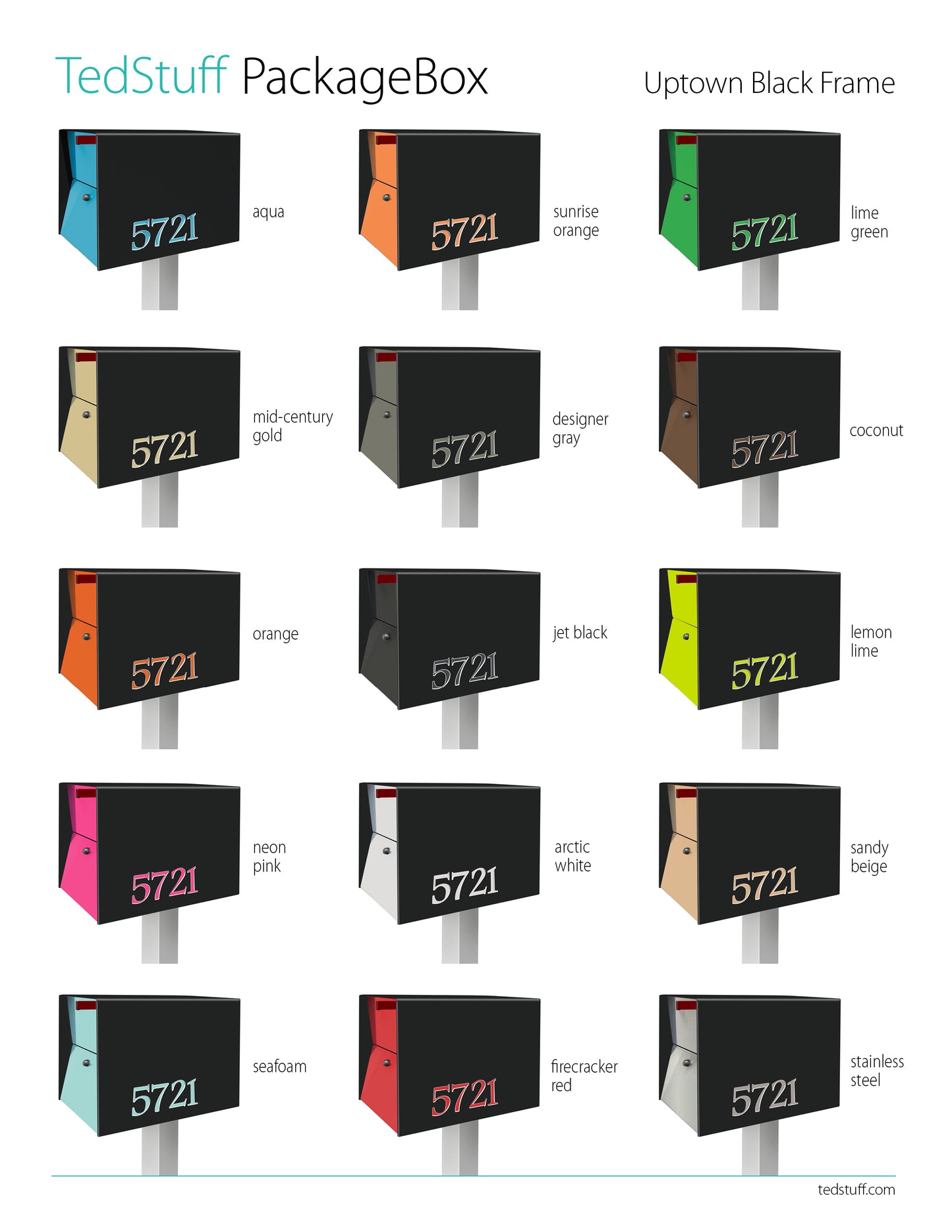 NEW! The UpTown Box Locking Package Dropbox in JET BLACK - Modern Mailbox