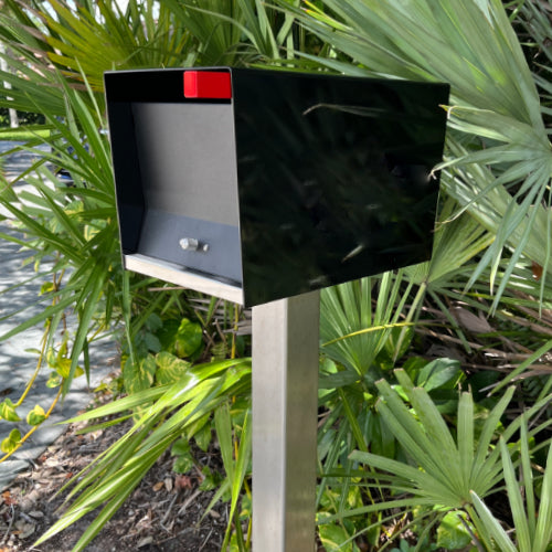 NEW!!!! QUICK SHIP UptownBox in JET BLACK on BLACK - Modern Mailbox