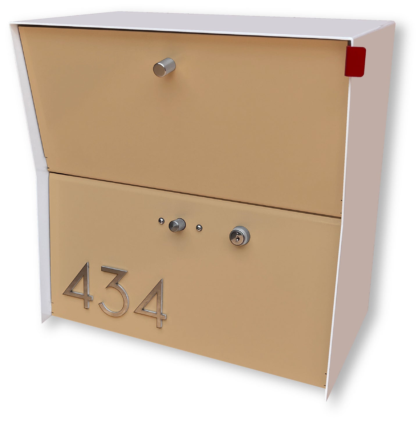 RetroBox Locking Small Package Wall Mounted Mailbox in White