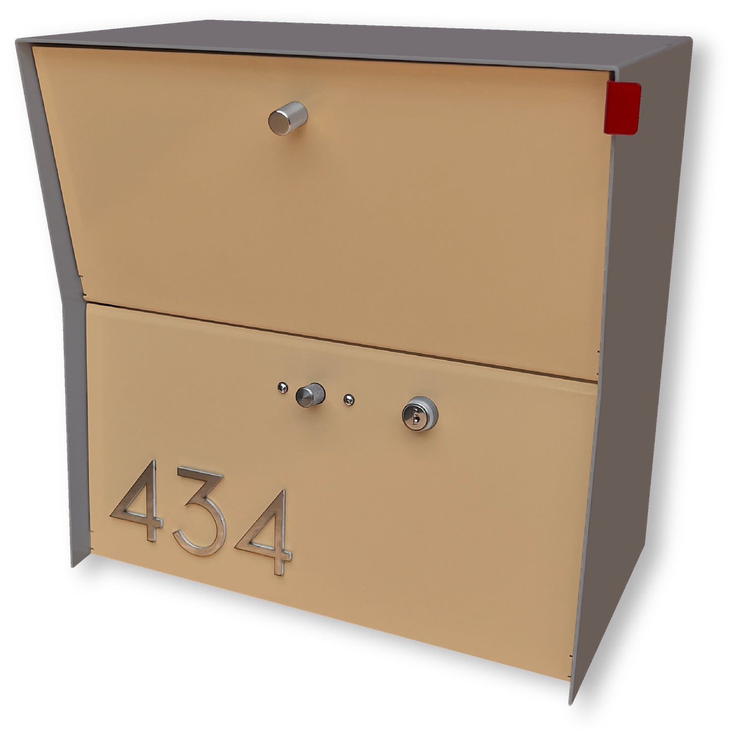 RetroBox Locking Small Package Wall Mounted Mailbox in Designer Gray