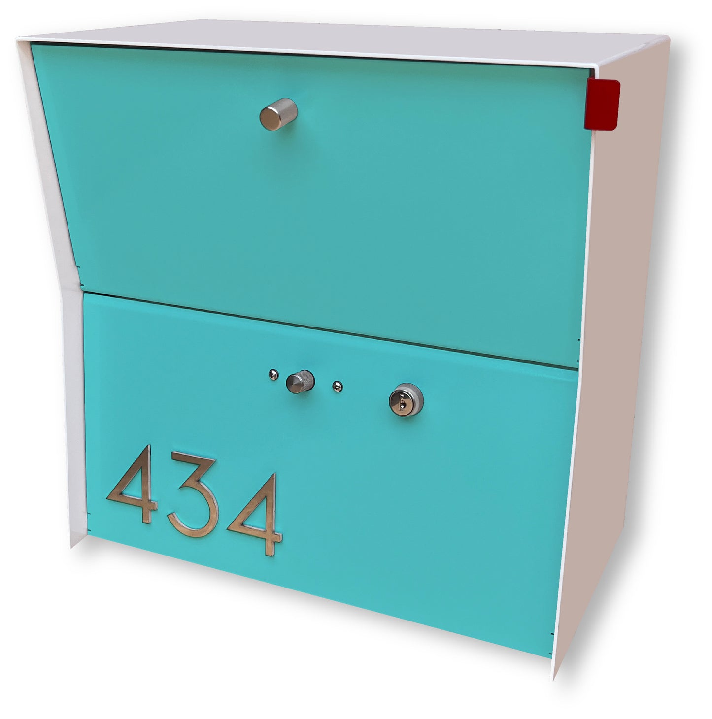 RetroBox Locking Small Package Wall Mounted Mailbox in White