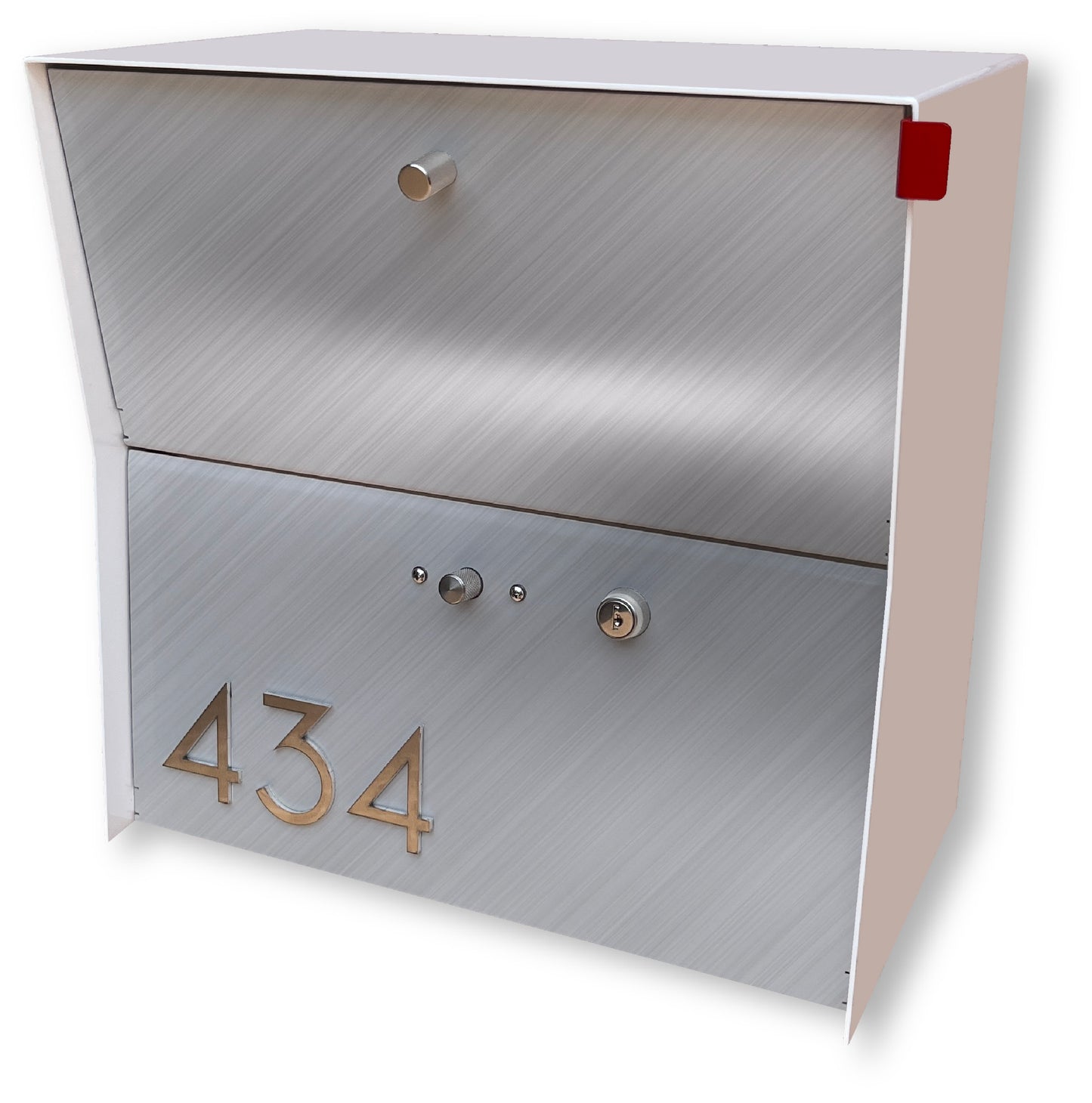 RetroBox Locking Small Package Wall Mounted Mailbox in White