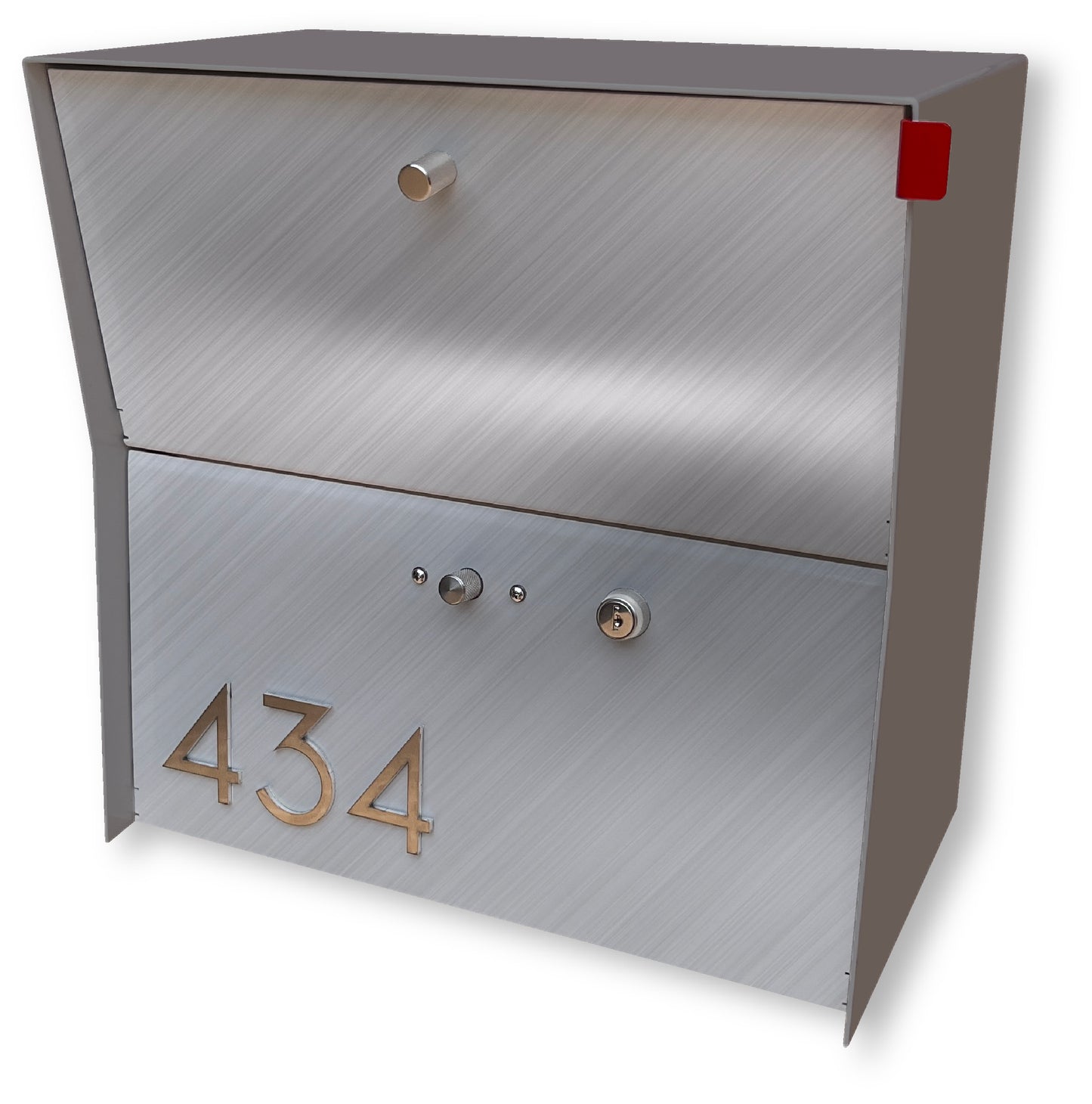 RetroBox Locking Small Package Wall Mounted Mailbox in Designer Gray
