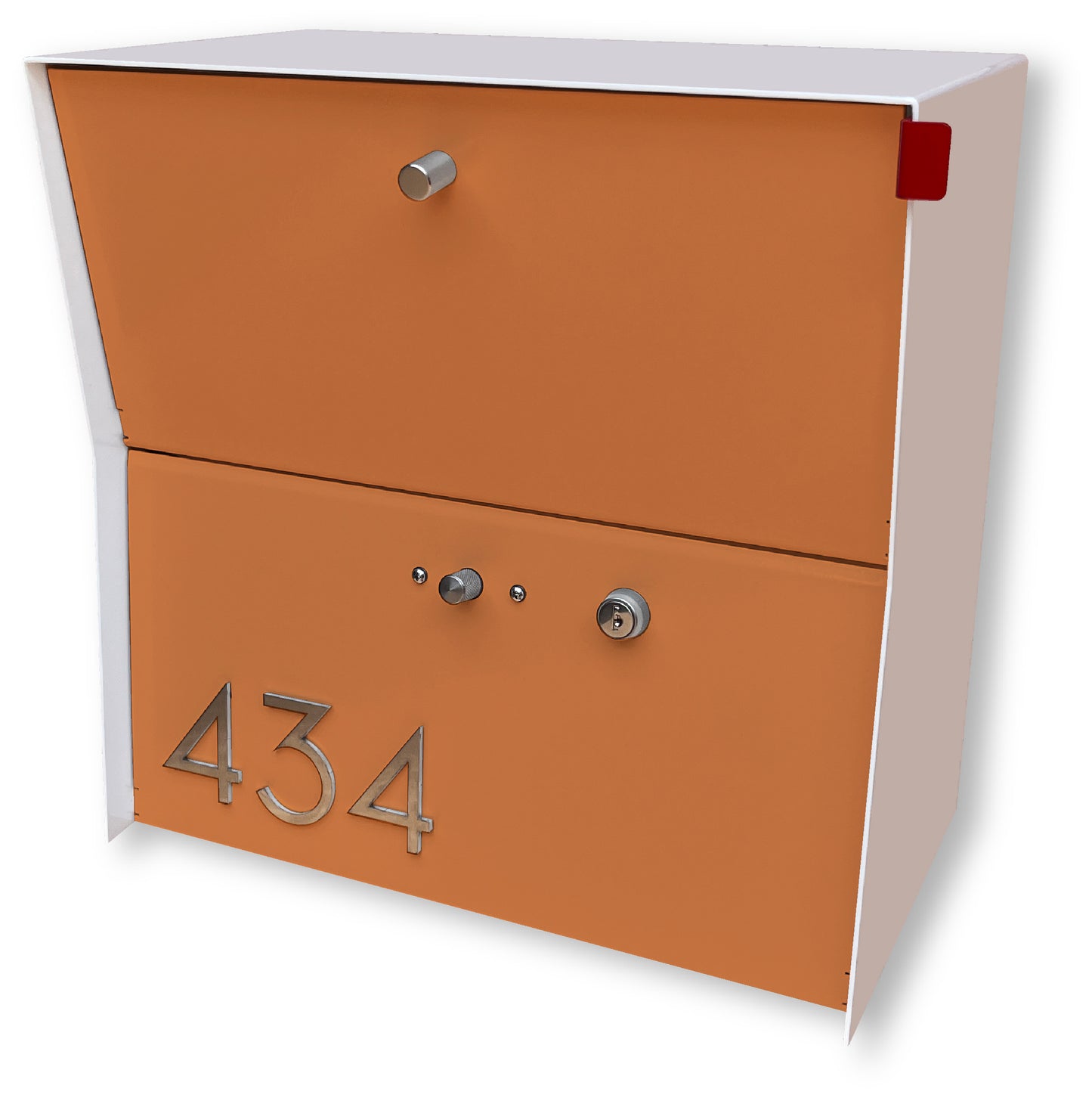 RetroBox Locking Small Package Wall Mounted Mailbox in White