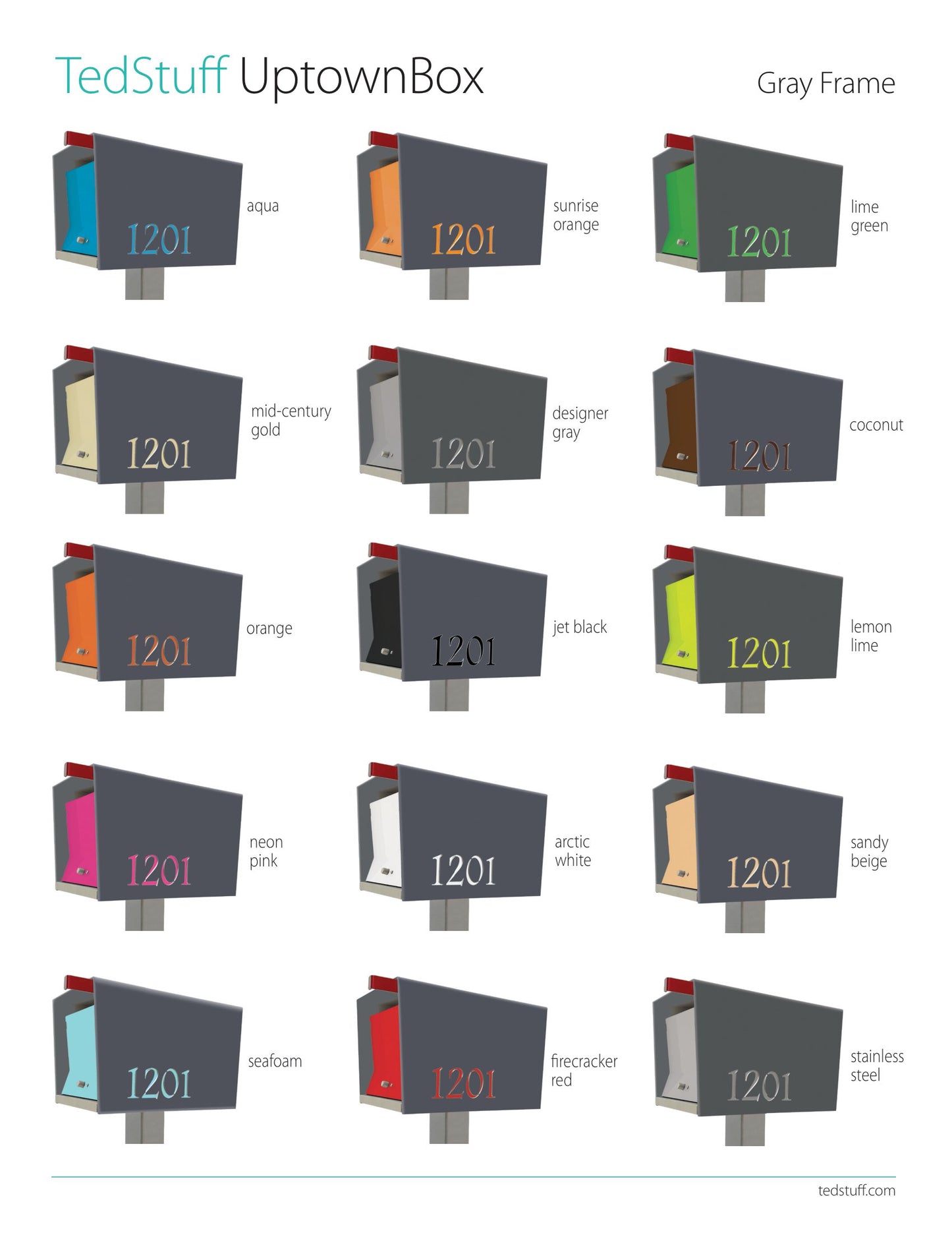 The Original UptownBox in DESIGNER GRAY color guides- Modern Mailbox