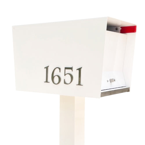 NEW!!!! QUICK SHIP UptownBox in ARCTIC WHITE on WHITE - Modern Mailbox