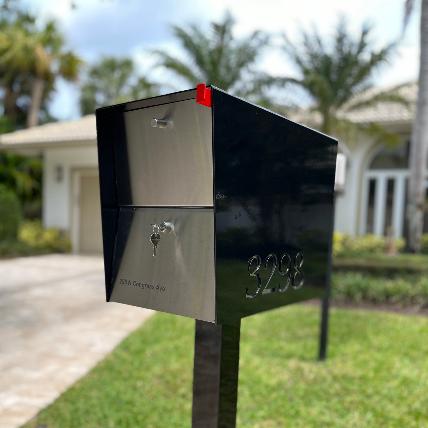 NEW! The UpTown Box Locking Package Dropbox in JET BLACK - Modern Mailbox
