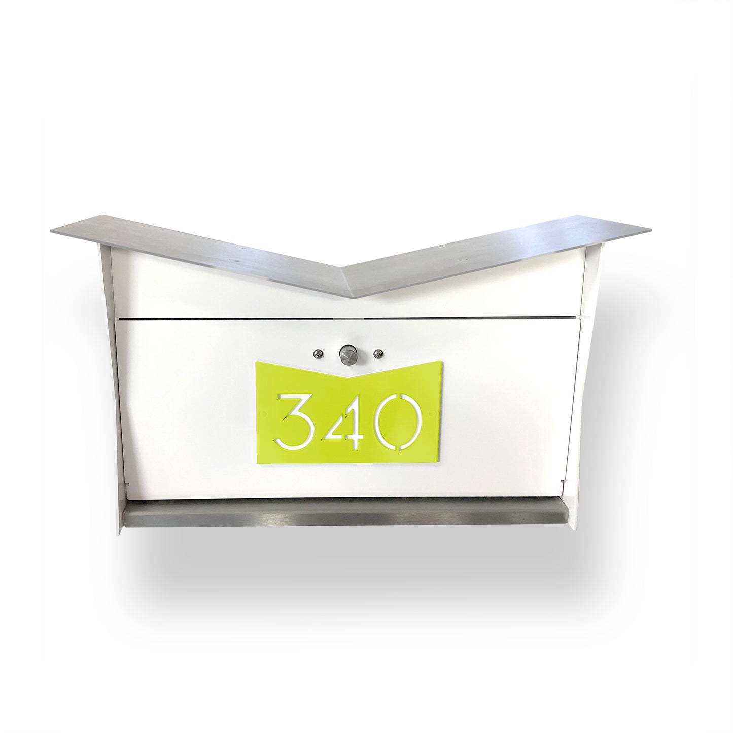 Wall Mount Mailbox | ButterFly Box in arctic white and lemon lime