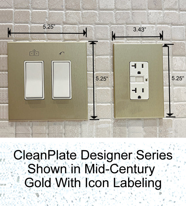 leanPlate Designer Series Shown in Mid-Century Gold With Icon Labeling