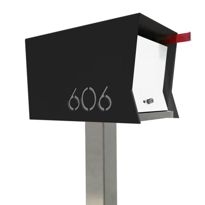 The Original Retrobox in JET BLACK - Modern Mailbox black white