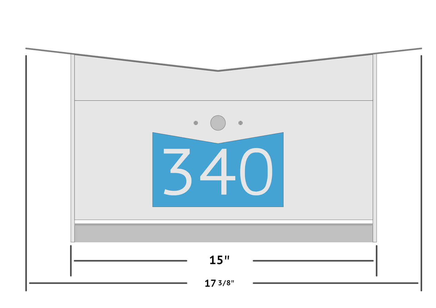 Wall Mounted Mailbox Butterfly Box Front-Side Dimensions