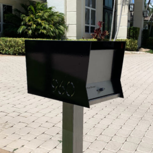 The Original Retrobox in JET BLACK - Modern Mailbox black and grey