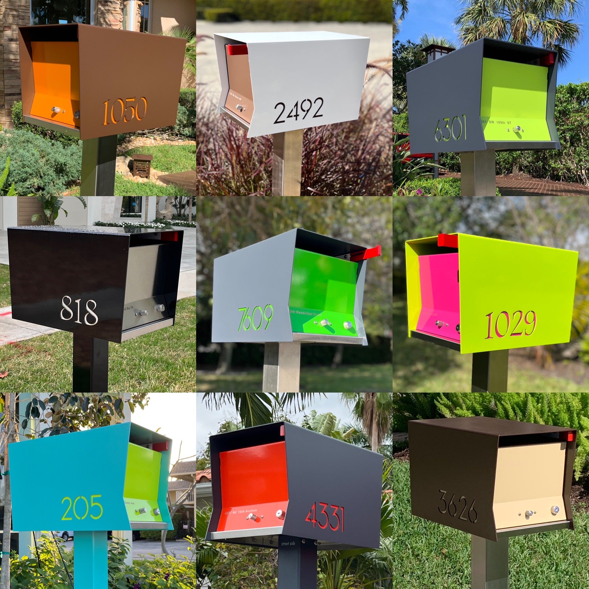 MODERN POST MOUNTED MAILBOXES