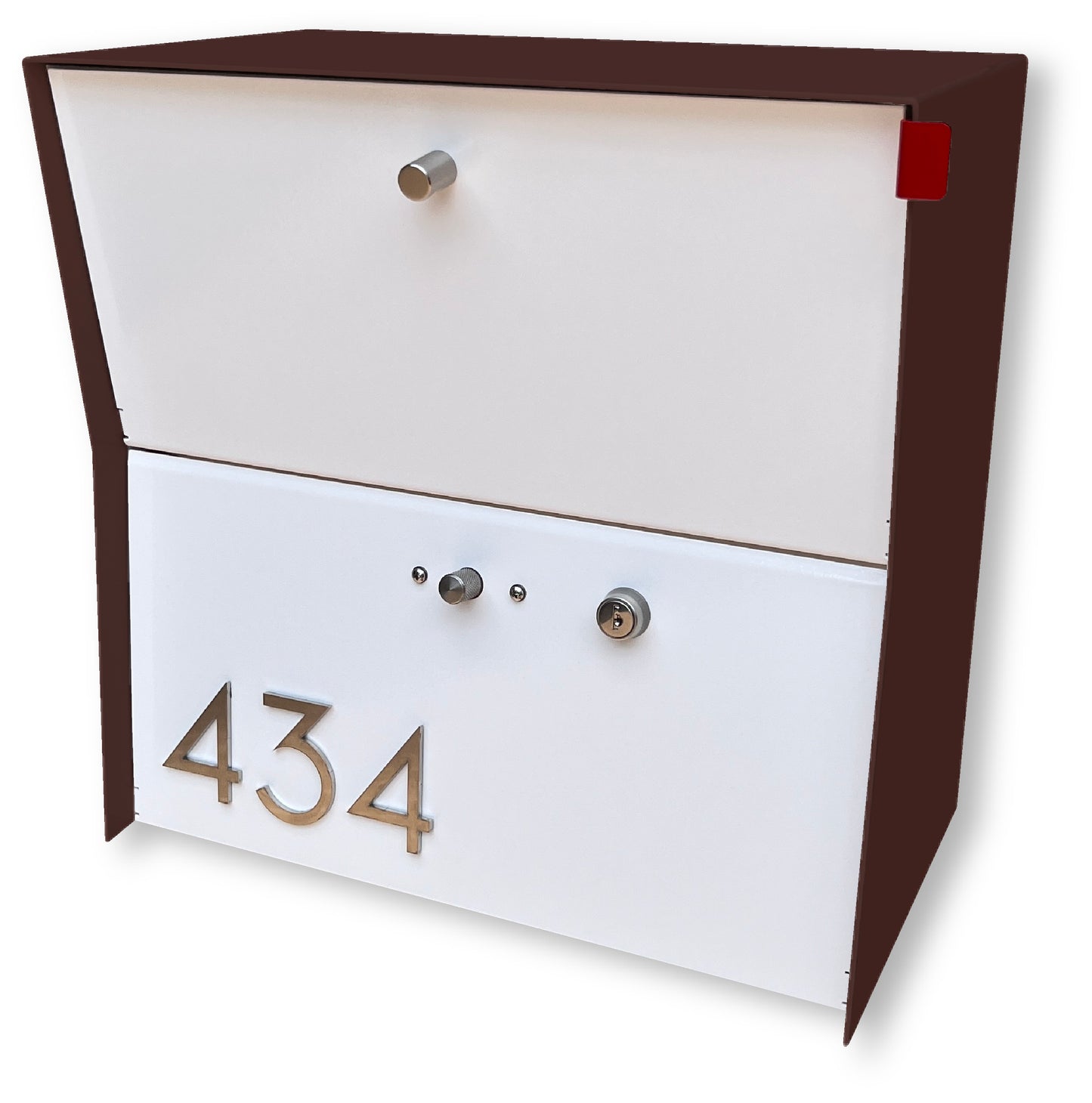 RetroBox Locking Small Package Wall Mounted Mailbox in Coco Nut