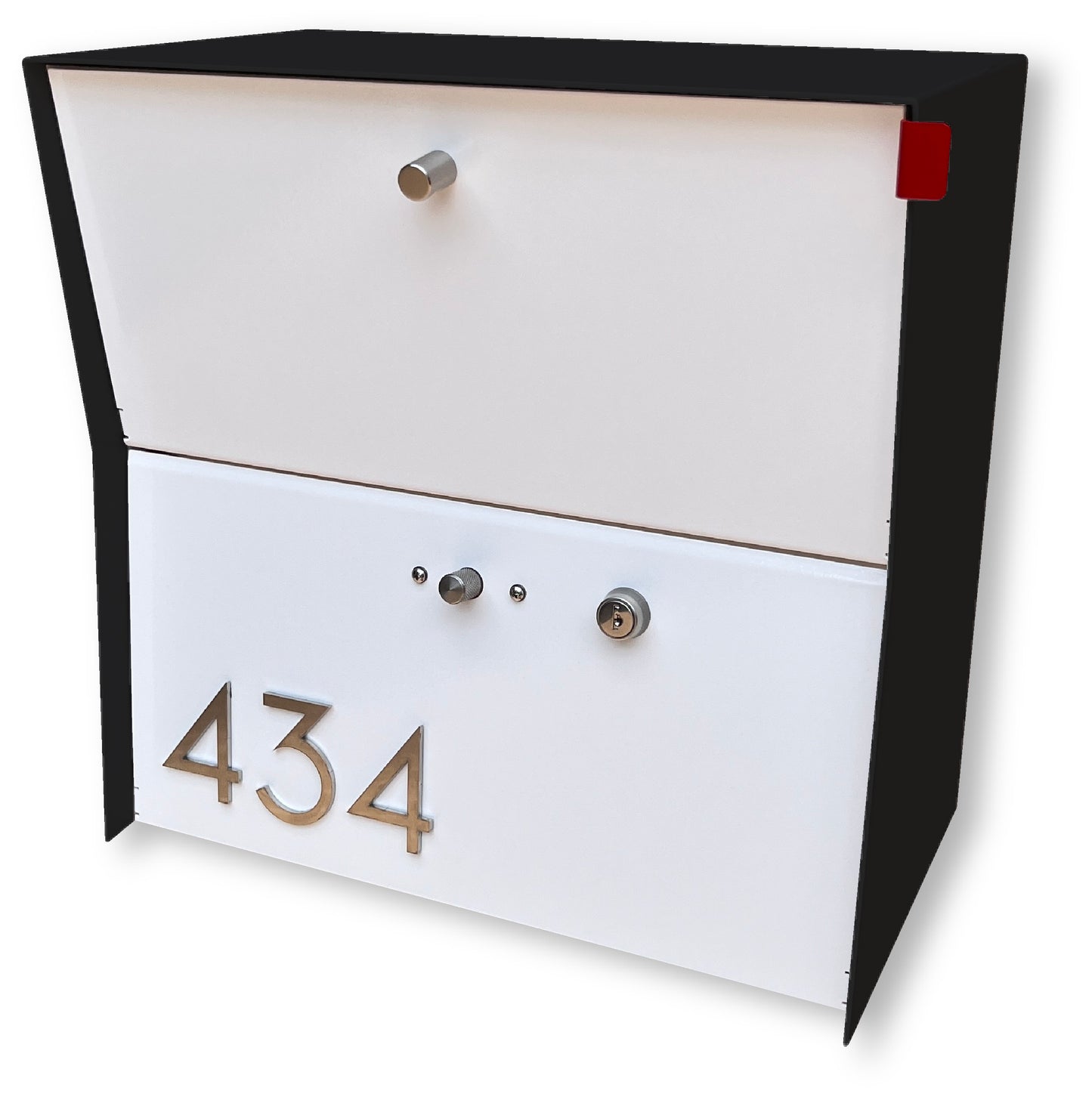 RetroBox Locking Small Package Wall Mounted Mailbox in Jet Black