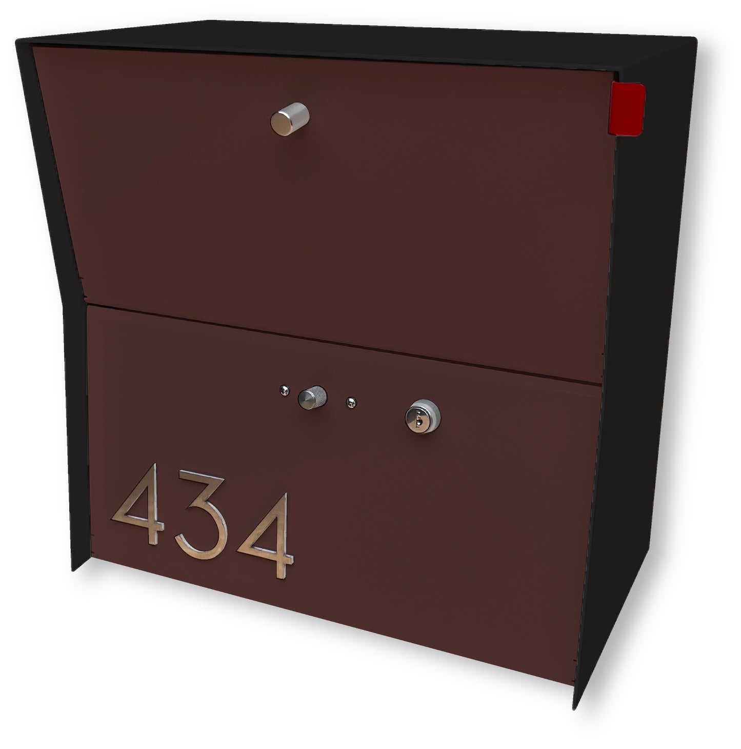 RetroBox Locking Small Package Wall Mounted Mailbox in Jet Black