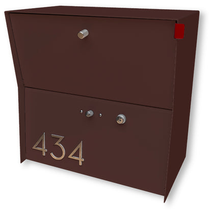 RetroBox Locking Small Package Wall Mounted Mailbox in Coco Nut