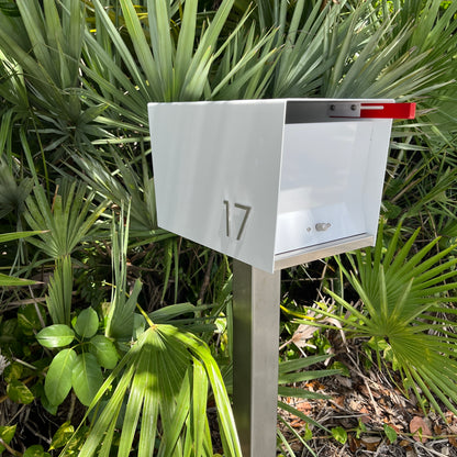 NEW!!!!       QUICK SHIP UptownBox in ARCTIC WHITE on WHITE - Modern Mailbox