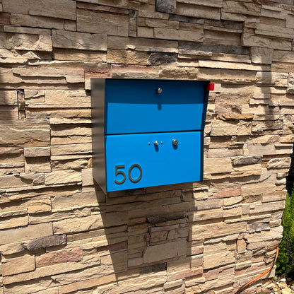 RetroBox Locking Small Package Wall Mounted Mailbox in Coco Nut