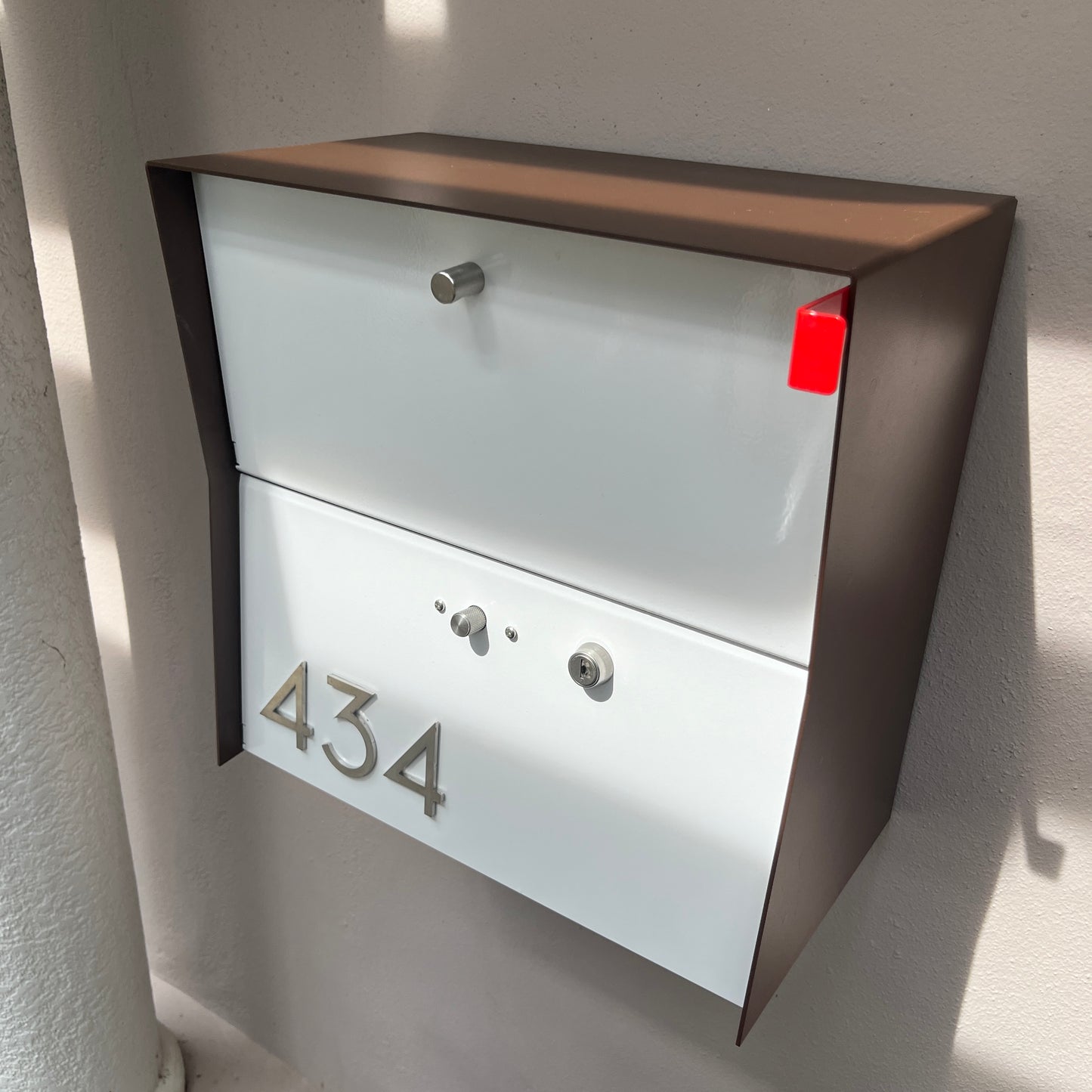 RetroBox Locking Small Package Wall Mounted Mailbox in Coco Nut