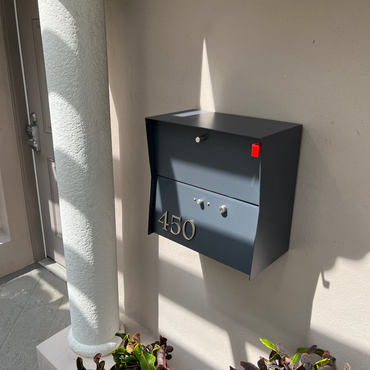 RetroBox Locking Small Package Wall Mounted Mailbox in Coco Nut