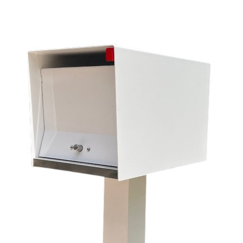 NEW!!!!       QUICK SHIP UptownBox in ARCTIC WHITE on WHITE - Modern Mailbox