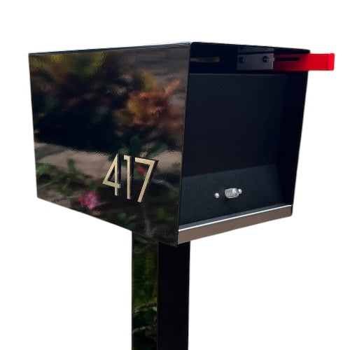 NEW!!!!  QUICK SHIP UptownBox in JET BLACK on BLACK - Modern Mailbox