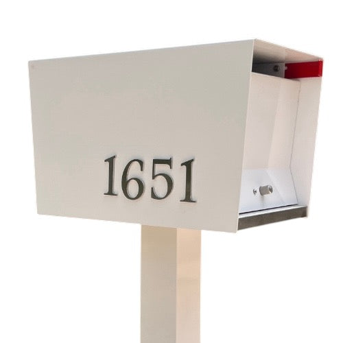 NEW!!!!       QUICK SHIP UptownBox in ARCTIC WHITE on WHITE - Modern Mailbox