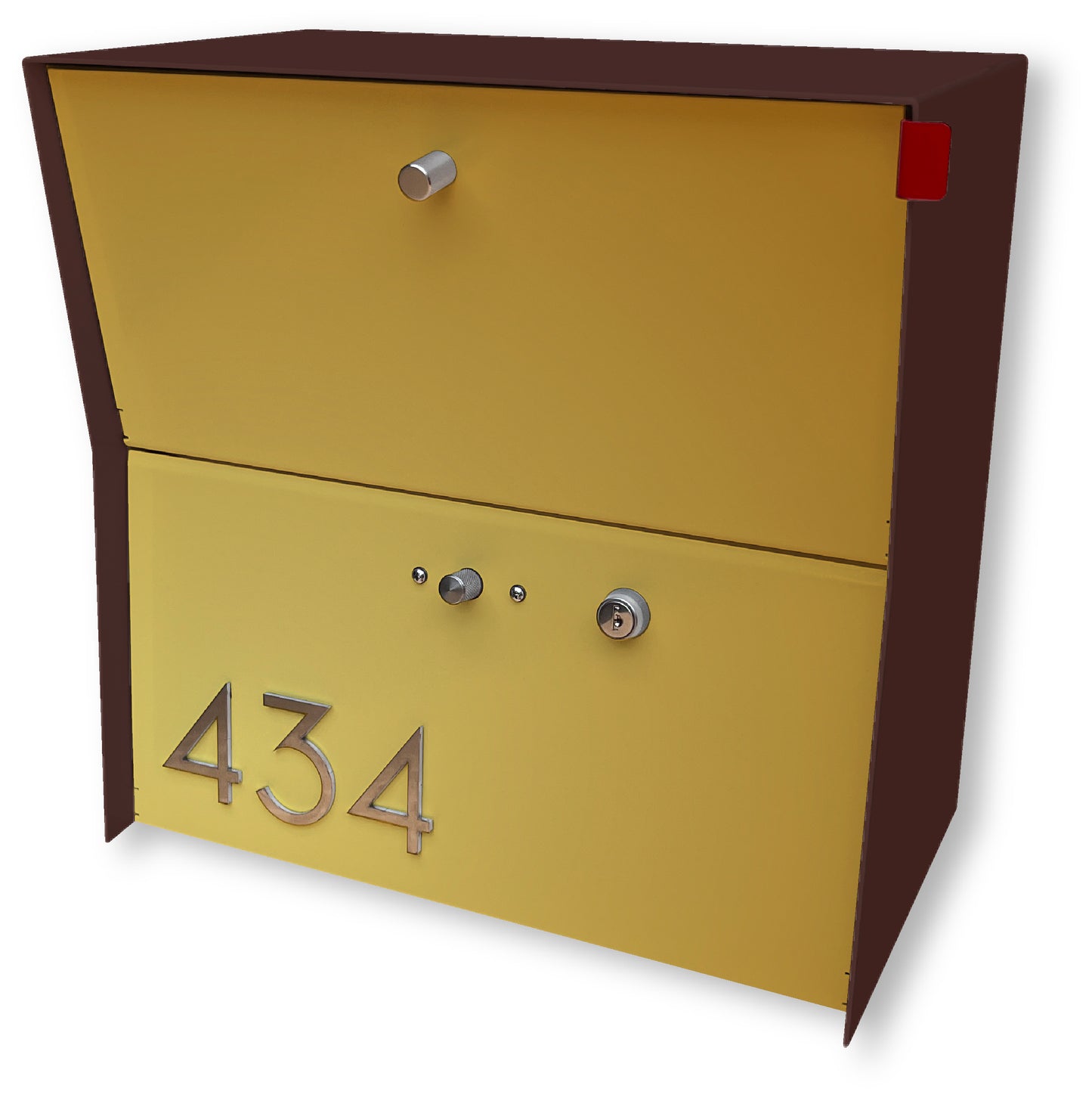 RetroBox Locking Small Package Wall Mounted Mailbox in Coco Nut