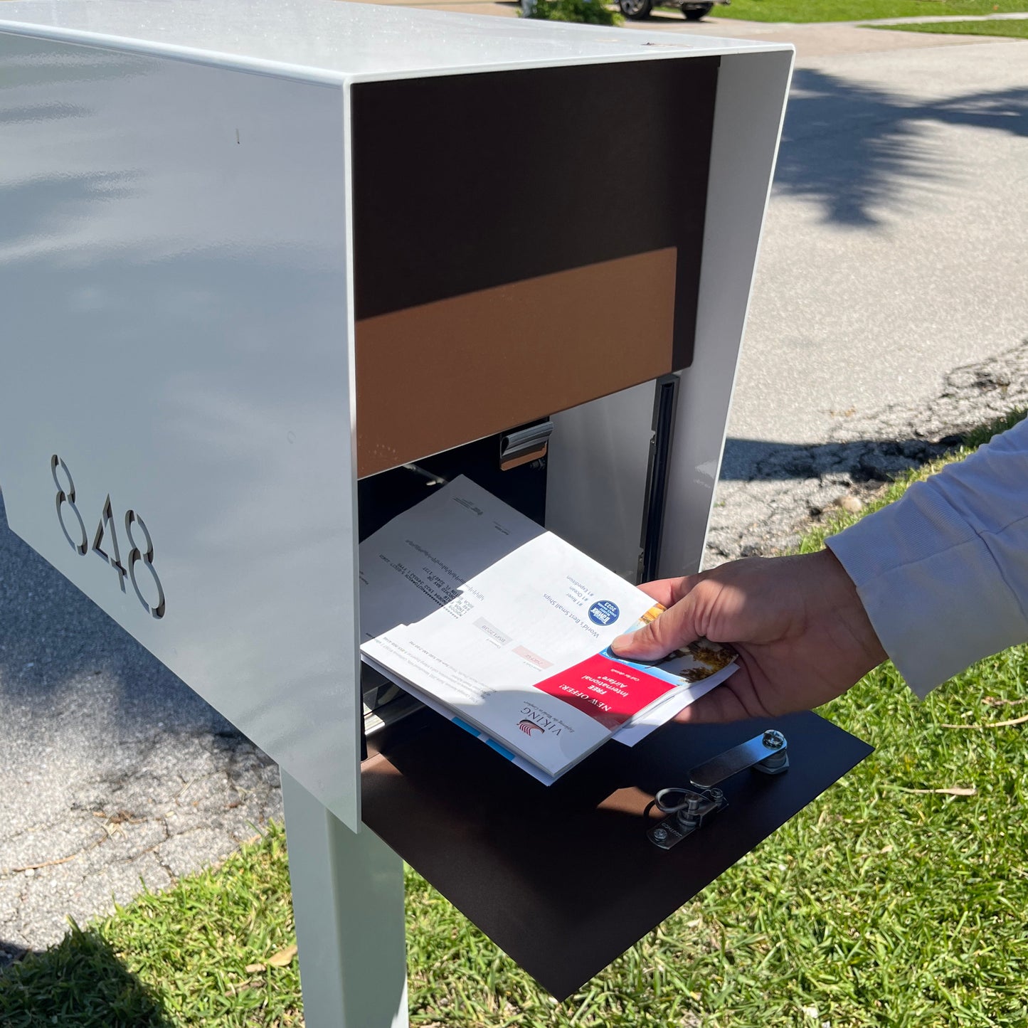 The UpTown Box Locking Package Dropbox  DESIGNER GRAY - Modern Mailbox